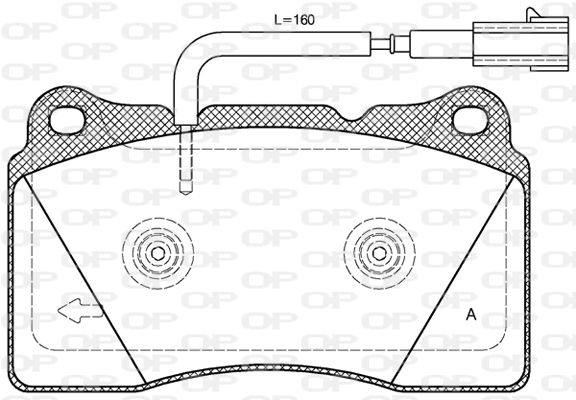 OPEN PARTS Комплект тормозных колодок, дисковый тормоз BPA0666.12